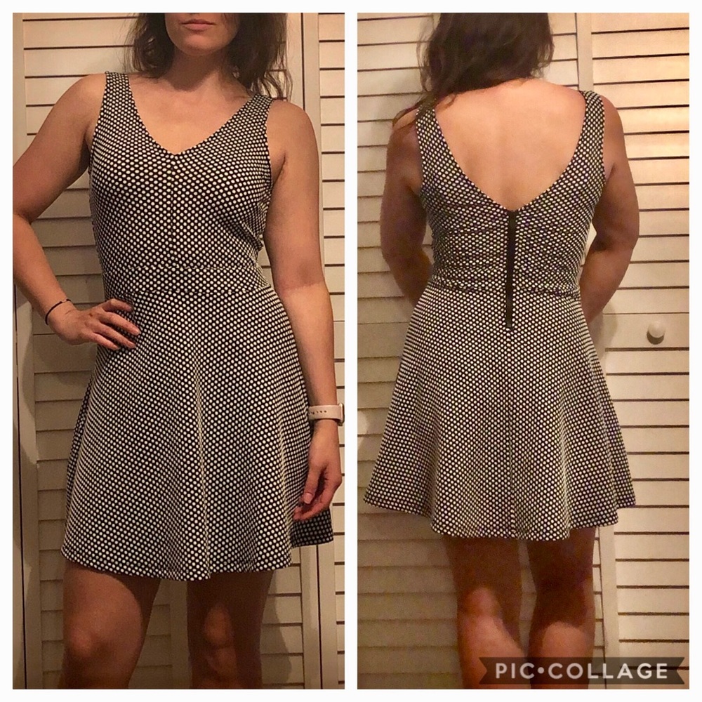 Polka dot fit and flare dress